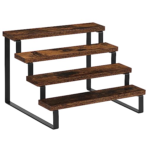 YINMIT Wooden Perfume Organizer, Tiered Cologne Organizer for Men, Black Cologne Stand Perfume Stand, Risers Display Stands for Perfume, Makeup, Cupcake, Dessert, Party (4 Tier Retro, 11.8 In) - color: 4 Tier Retro, size: 11.8 In