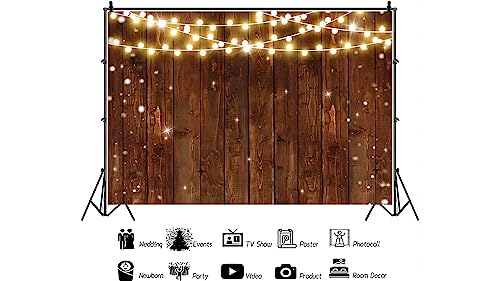 YYNXSY Rustic Glitter Wood Photography Backdrop for Wedding Party Banner Birthday Bridal Shower I Do BBQ Baby Shower Background Photo Booth 7x5FT YY-517 - size: 7X5FT