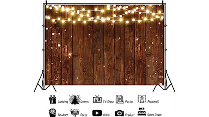 YYNXSY Rustic Glitter Wood Photography Backdrop for Wedding Party Banner Birthday Bridal Shower I Do BBQ Baby Shower Background Photo Booth 7x5FT YY-517 - size: 7X5FT