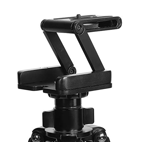 Z Flex Quick Release Plate, Black CNC Machined Aluminum Z Flex Tilt Head Folding Quick Release Plate Stand Mount for Tripod Camera Stabilizer, 3kg Stand Load Bearing