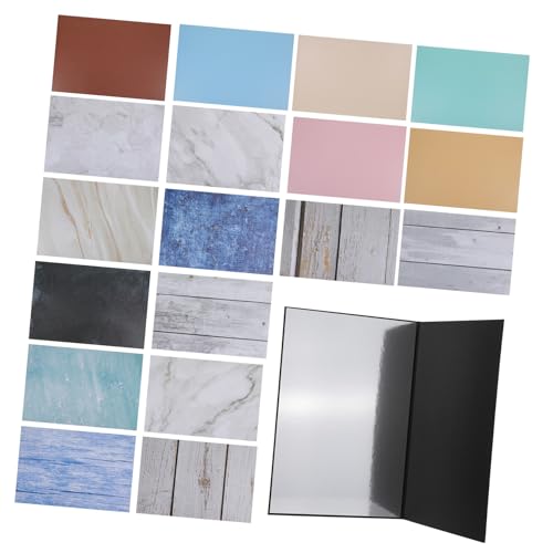 COHEALI Photo Backdrop Boards Set 15pcs for Product Photography, Small Marble Cement Wood Pattern Backgrounds with Clips and Carry Bag, Flat Lay Props for Food Jewelry and Cosmetics