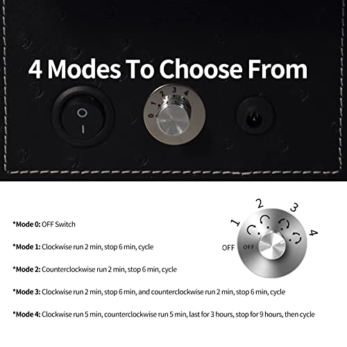ZOEJOE Watch Winders for Automatic Watches,Single Watch Winder with 4 Modes,AC adapter,Ostrich Black