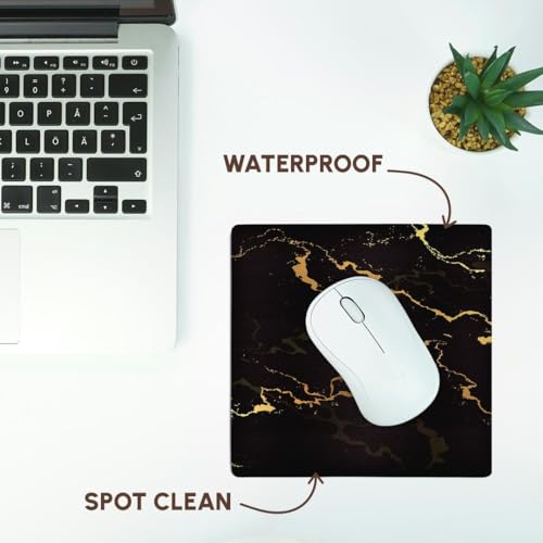 3dRose Image of Black and Yellow Marble Texture, Faux Stone Backdrop - Mouse Pads (mp_354036_1)
