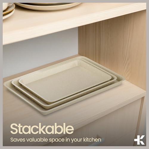 BAKKEN Kitchen Baking Pan - Small, Medium, and Large Cookie Pan (13.58×9.65, 15.75×11, 17.91×12.60), Nonstick, Diamond Texture Bottom, PFOA, PFOS, PTFE Free, Oven Safe (450°F), Pack of 3, White Marble - color: White Marble, size: Pack of 3