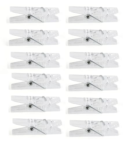100pcs Photo Clips Mini Transparent Plastic Clear Paper Clips Mini Clothes Pins for Photos String Fairy Lights (100)