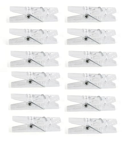100pcs Photo Clips Mini Transparent Plastic Clear Paper Clips Mini Clothes Pins for Photos String Fairy Lights (100)
