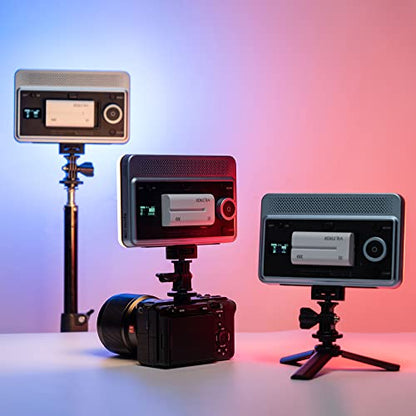 VILTROX RGB Led Panel Light, Smartphone Control Full Color On Camera LED Photography Light, 2600K-6800K Dimmable LED Video Light, with NP-F550 Battery (Sprite 15C) - size: 15W RGB & Bluetooth