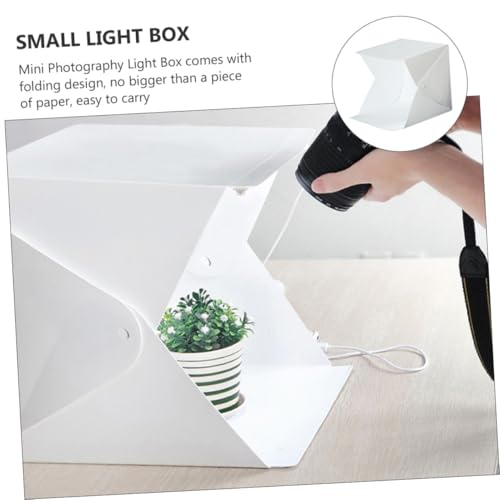 Portable Photography Light Tent Kit 20cm Mini Folding Photo Light Box with Dual LED Strips and 4 Color Backdrops for Product and Jewelry Shooting