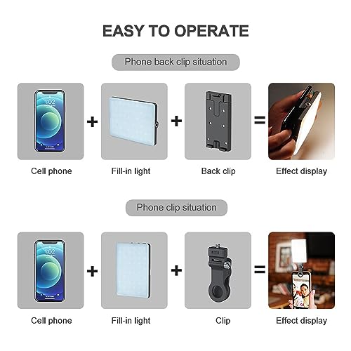 Mini LED Video Light, LED Light Two Color Dimmable 78 LED Beads 24 FX Lighting Effects Video Light for Photography, Live Streaming, Selfies, Video Production (with LCD