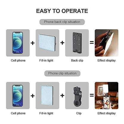 Mini LED Video Light, LED Light Two Color Dimmable 78 LED Beads 24 FX Lighting Effects Video Light for Photography, Live Streaming, Selfies, Video Production (with LCD