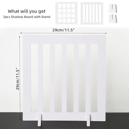 Yoocheese Product Photography Photo Props: Food Jewelry Make-up and Small Product Flat Lay Photoshoot Backdrops - 2pcs Light and Shadow Boards for Table Top Product Phogography(12x11.5inch)