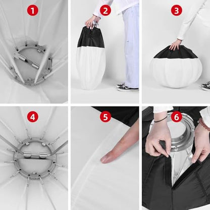 GVM Lantern Softbox Soft Light Modifier, 26inch, Quick-Setup Quick-Folding GVM Light Upgraded for GVM SD80D P80S SD300D SD200D SD200S ST200R ST100R PR150D PR150R and Other Bowens Mount Light - size: 65cm-softbox