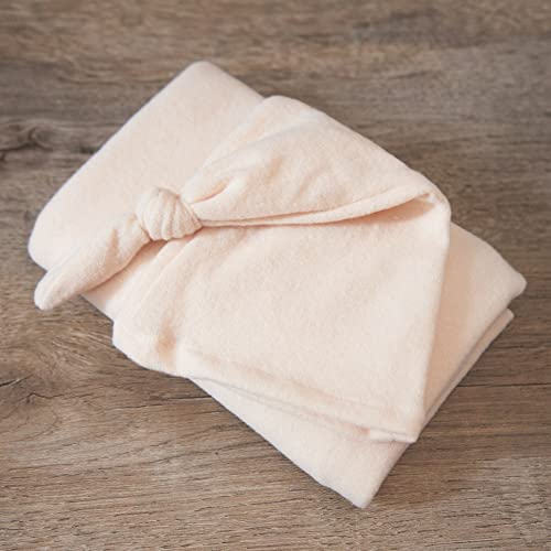 Zeroest Newborn Photography Wraps with Hat Baby Photo Outfit Girl Stretch Blanket Infant Boy Props for Baby Photo Shoot - color: Beige