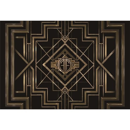 5x4ft Theme Backdrops for Photography Black and Golden Retro Texture Background Luxury Party Crazy Carnival Happy Birthday Party Portrait Booth Photo Studio Video Shooting Props - size: 5x4ft