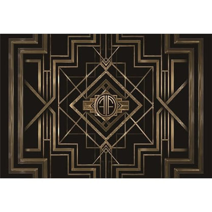 5x3ft Theme Backdrops for Photography Black and Golden Retro Texture Background Luxury Party Crazy Carnival Happy Birthday Party Portrait Booth Photo Studio Video Shooting Props - size: 5x3ft