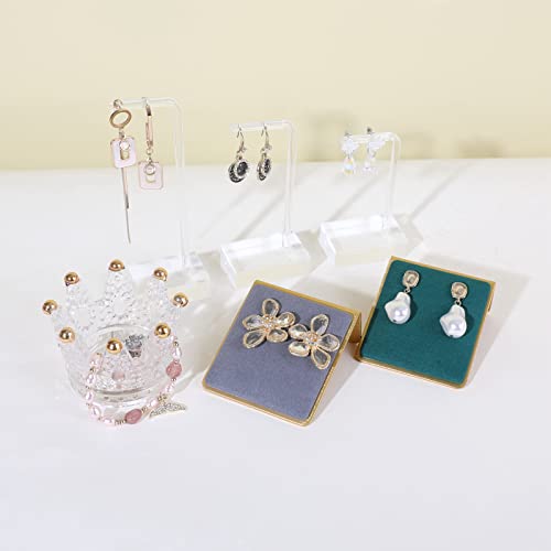Velvet earrings holder for girls, Grey earring organizer board, Gold earring stand display for selling【Grey】 - color: Grey