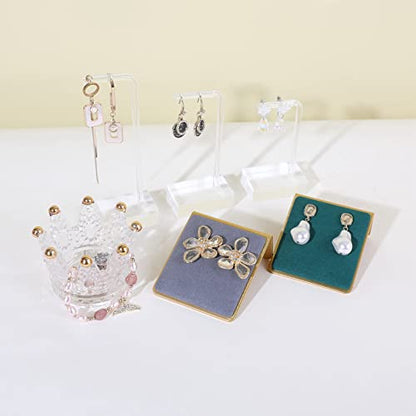 Velvet earrings holder for girls, Grey earring organizer board, Gold earring stand display for selling【Grey】 - color: Grey