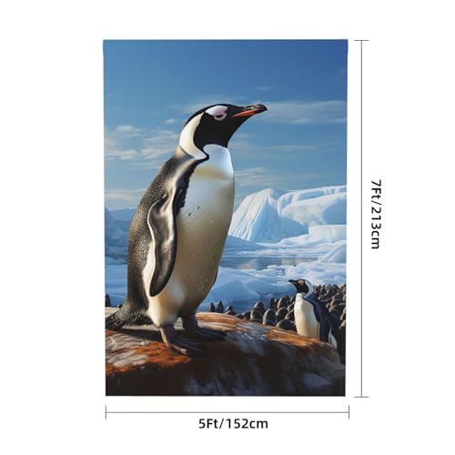 Penguin Print Backdrop Background for Photography 5x7ft Photobooth Professional Photo Backdrop Curtains Video Photography Studio Photo Backgrounds Banner Booth Background Screen Parties - color: Penguin Print