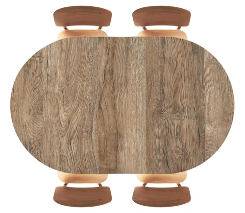 Wood Texture Background Oval Fitted Tablecloth with Elastic Edge Washable Table Cover Cloth Indoor Outdoor Tables Protector, Fits 48"x80" Oval TablesStyle 129 - color: Wood Texture -12, size: 80" x 48" (Oval)