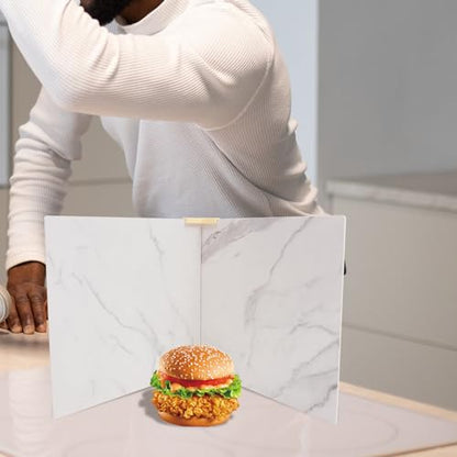 Alipis 2pcs 40x40cm Mini PVC Photography Backdrop Boards with White Marble Pattern for Product Photography and Food Flat Lay Photoshoot