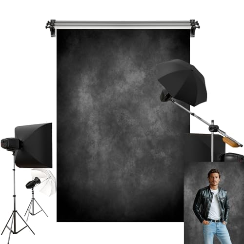 Kate 8x8ft/2.5x2.5m Dark Backdrop Black Abtract Texture Portrait Photo Backgrounds Photography Studio Props - color: Black, size: 8x8ft