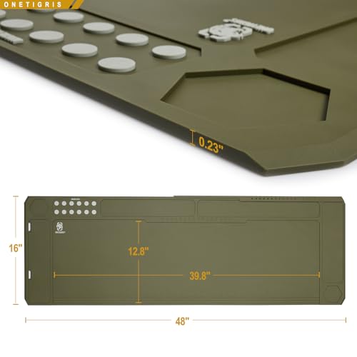 OneTigris Gun Clean Mat Magnectic for Table, Extra Large 48"x16" Anti-Slip Rubberized Repair Mat for Gun Parts, Protects Work Surface from Solvents and Oils - color: brown