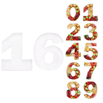 Charcuterie Cardboard Number Fillable Shaped Treat Decorative Box Anniversary Birthday Table Centerpiece (16 Style, 15inch) - size: 15inch, style: 16 Style