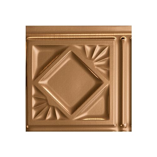 FASÄDE Traditional Style/Pattern 4 Decorative Vinyl Backsplash Panel in Polished Copper (6X6 Inch Sample) - color: Polished Copper, size: 6X6 Inch Sample