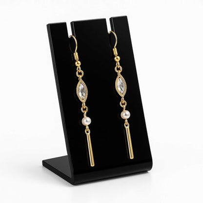 15Packs L-Shape Acrylic Earring Holders Black White Clear Jewelry Display Earring Display Stands Necklace Display Racks Organizers for Earrings Necklace Jewelry