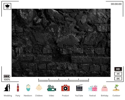 Trykid 6x4ft Dark Stone Brick Wall Texture Backdrop Weathered Monochrome Grunge Surface Abstract Photography Background Industrial Rustic Tapestry Party Decoration Photo Booth Prop Fabric - size: 6x4ft