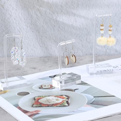 3Pcs Earring Display for Vendors Show, Acrylic Earring Holder Hanger for Women, Earrings Display Stand for selling Photo, Home, Gift Shops