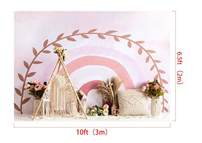 Kate 10x6.5ft Pink Boho Rainbow Backdrop 1st Birthday for Kids Baby Shower Photo Studio Props - size: 10x6.5ft