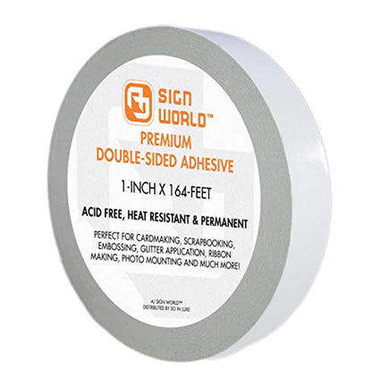 Best 1" Ultra-Thin Permanent Double-Sided Tape for Arts, Crafts, Photography, Scrapbooking, Tear-by-Hand, Paper Backing (1-Inch by 164-Feet/55 Yards) - size: 1-Inch Ultra-Thin