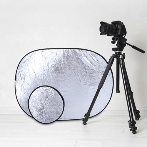 NOLITOY 2pcs Photography Lighting Reflector Board Set Portable Folding Reflectors Soft Diffuser for Studio and Outdoor Portrait Photo Shoots