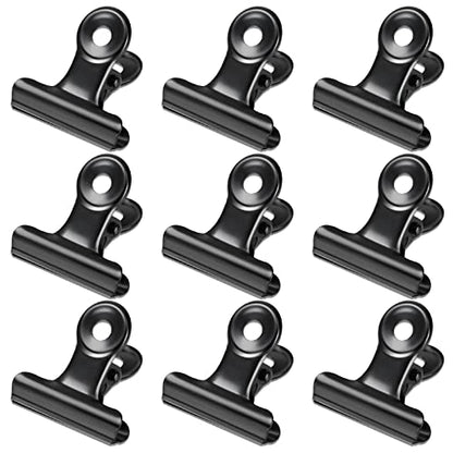 30 Pack Bulldog Clips 1.25 Inches Small Hinge Paper Clips Metal Hinge Clips for Crafts, Food Bags, Drawings, Photos at Home Kitchen & Office Usage, Black, 31mm - color: Black, size: 31mm