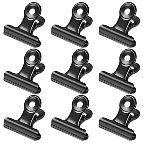 30 Pack Bulldog Clips 1.25 Inches Small Hinge Paper Clips Metal Hinge Clips for Crafts, Food Bags, Drawings, Photos at Home Kitchen & Office Usage, Black, 31mm - color: Black, size: 31mm