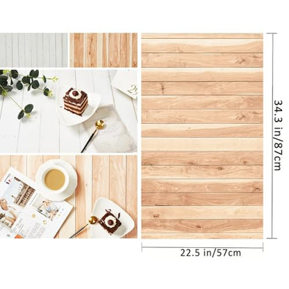 8PCS Photo Backdrop Product Photography Backdrops,22x34In Wood Grain Patterns Small Flat Lay Seamless Paper Background Props Tabletop Photo Shoot for Food Jewelry Cosmetics