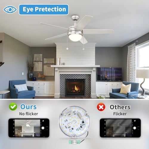 4 Inch Ceiling Fan LED Light Replacement, 18W 2200LM 3000K 4000K 5000K LED Ceiling Fan Light Kit, Ceiling Fan Light Kit Replacement, 120V, CRI90, Dimmable - color: 3CCT 3000/4000/5000K