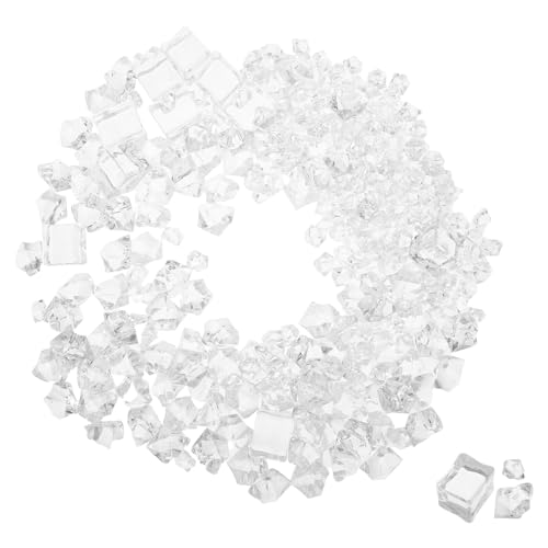 Healeved 310pcs Realistic Fake Ice Cubes and Crushed Acrylic Ice Rocks Set Artificial Cube Vase Fillers for Wedding Table Scatter and Photography Props