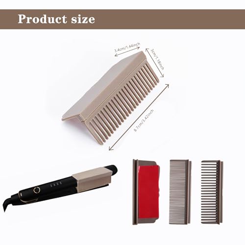 Flat Iron Comb Attachment, Removable Hair Straightener, for Black Hair, Professional or Home Use Compact Straightening Styling Tool (Brown)