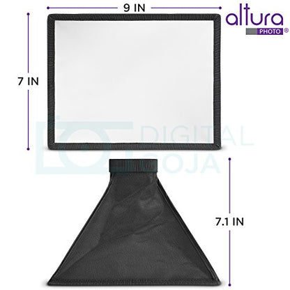 Flash Diffuser Light Softbox 9x7” by Altura Photo (Universal, Collapsible with Storage Pouch) for Canon, Yongnuo and Nikon Speedlight - size: 9x7"