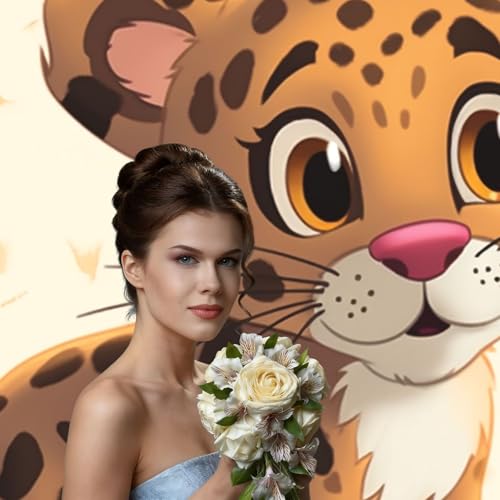 Cute Baby Jaguar Backdrop Background for Photography 5x7ft Photobooth Professional Photo Backdrop Curtains Video Photography Studio Photo Backgrounds Banner Booth Background Screen Parties - color: Cute Baby Jaguar