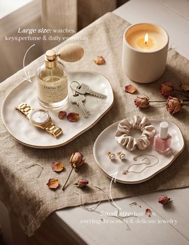 AISBUGUR Jewelry Dish Set of 2, Large Jewelry Tray for More Jewelry Ring Dish Jewelry Bowl with Beautiful Package and Greeting Card Perfect for Birthday Gifts for Women - style: Set of 2-Cloud
