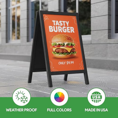 Custom A-Frame Sign Inserts with Optional Stand by BCB Print - Personalized Print Insert with Your Photo, Text or Logo | Weather Resistant Plastic Panel for Sidewalk, Restaurant & Event | 24x36 inch - color: A-Frame Insert