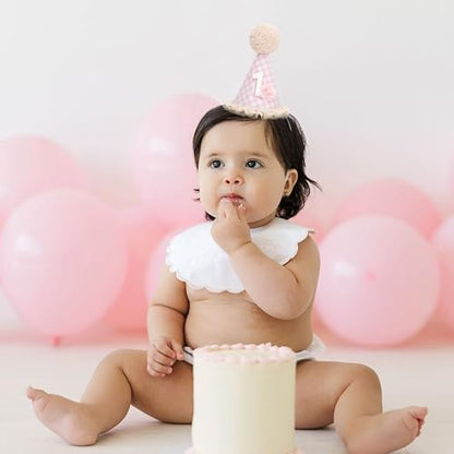 Baby In Bloom 1st Birthday Hat - First Birthday Party Decorations, Boho Cute First Birthday Hat - color: Pink