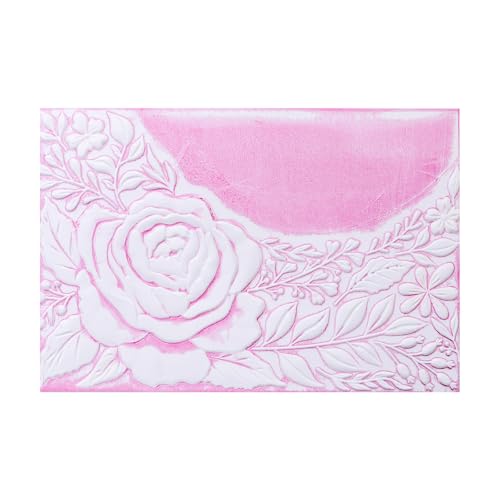 BAOFALI 3D Embossing Folder for Card Making, Rose Clear Plastic Texture Fades Embossing Folder Template for Scrapbooking and Other Paper Craft Album Stamps DIY Decoration - color: Rose Clear