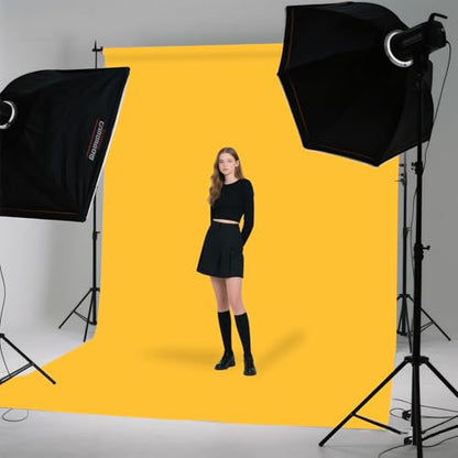 Yellow Photo Backdrop for Photoshoot Photography Background Studio Backdrop Streaming Video Shooting 10x10FT - color: Yellow, size: 10X10 FT