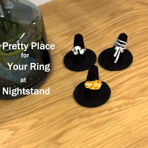 Black Velvet Ring Display Stand, 10PCS Ring Holder and Organizer, Jewelry Display Stand for Storage