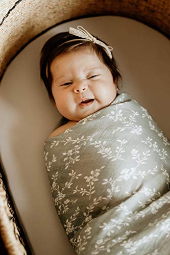 Mini Wander Swaddles for Newborns Muslin Swaddle Blankets - Breathable Soft Receiving Blanket Baby Essentials | 47 x 47 Cotton - Bloom (Blue) - color: Bloom (Blue)