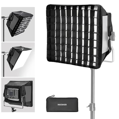 NEEWER Upgraded Softbox Diffuser for NL660 RGB660 PRO II LED Video Light Panel, 12.6"x11.6" Foldable with Grid/Bag/Blackout Hood, No Need to Remove barndoors Quick Set Up for Soft Light, NS4S - style: NS4S for 660